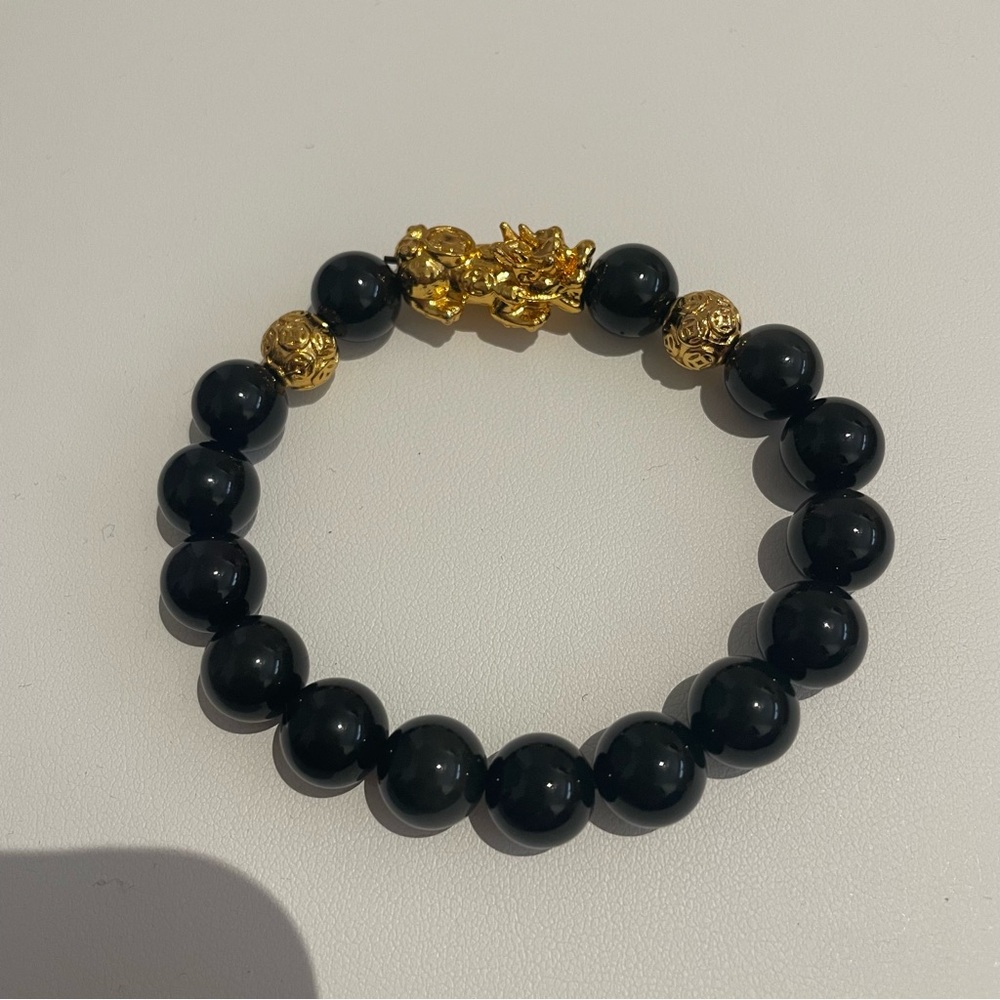 Black onyx dragon bracelet